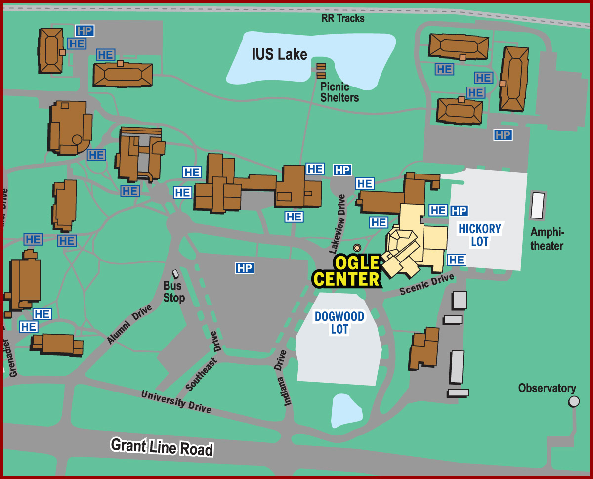 Image of a map of the IU Southeast campus