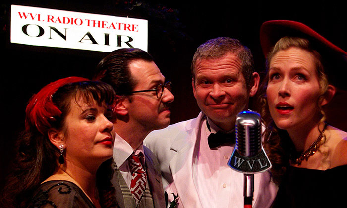 Photo of the production of It's a Wonderful Life: Live from WVL Radio Theater