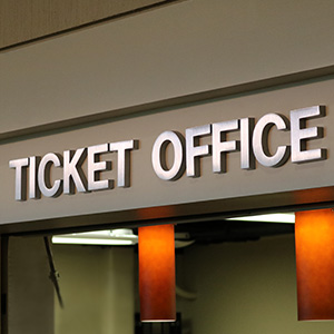 Photo of the Ogle Center ticket office window